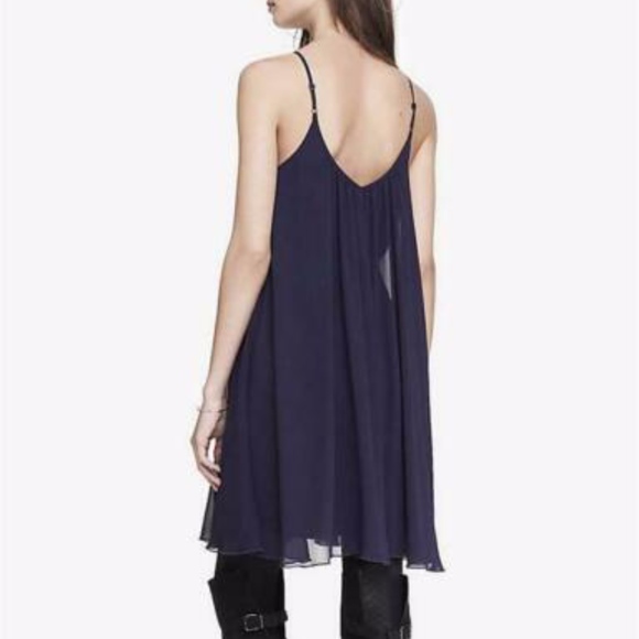 NWT • Express • Purple Flowy Trapeze Party Dress - Picture 3 of 5